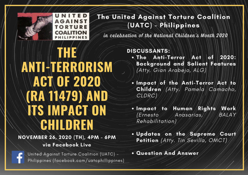 Webinar tackling the impacts of Anti-Terror Act 2020 on children